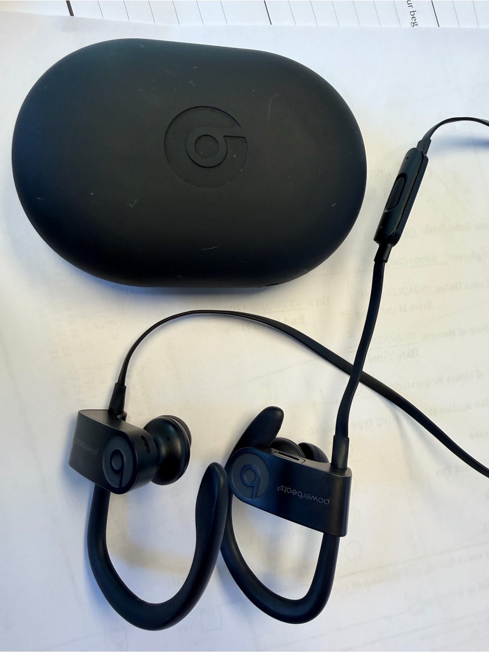 Never used - Beats by Dre Powerbeats Earhook In-Ear Headphones in Black
